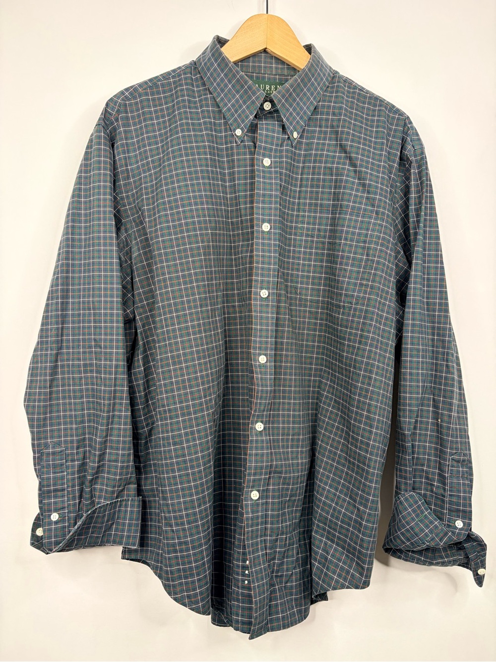 Ralph Lauren Green and Blue Plaid Button-Down Shirt
